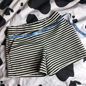 Black and white striped shorts